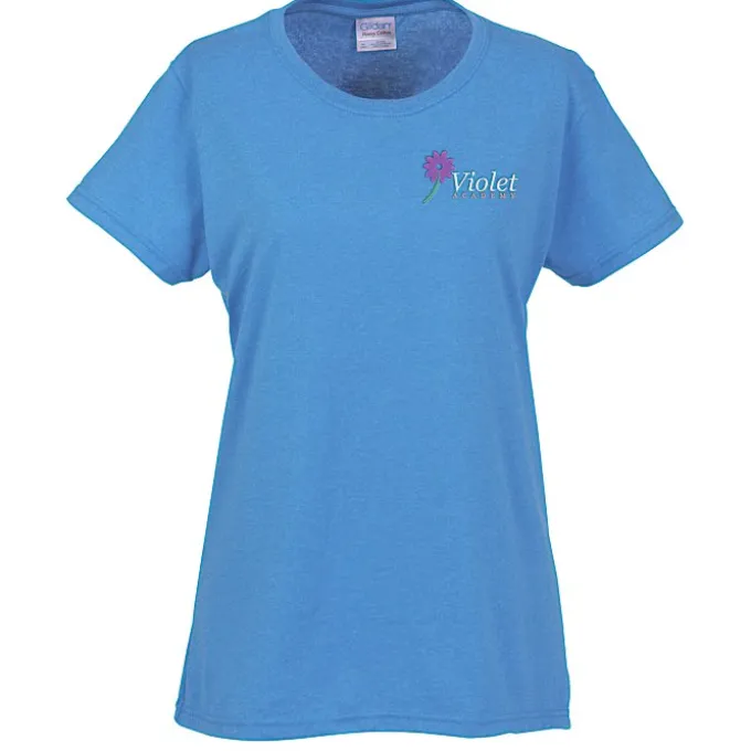 Gildan 5.3-oz Cotton T-Shirt - Ladies' - Embroidered