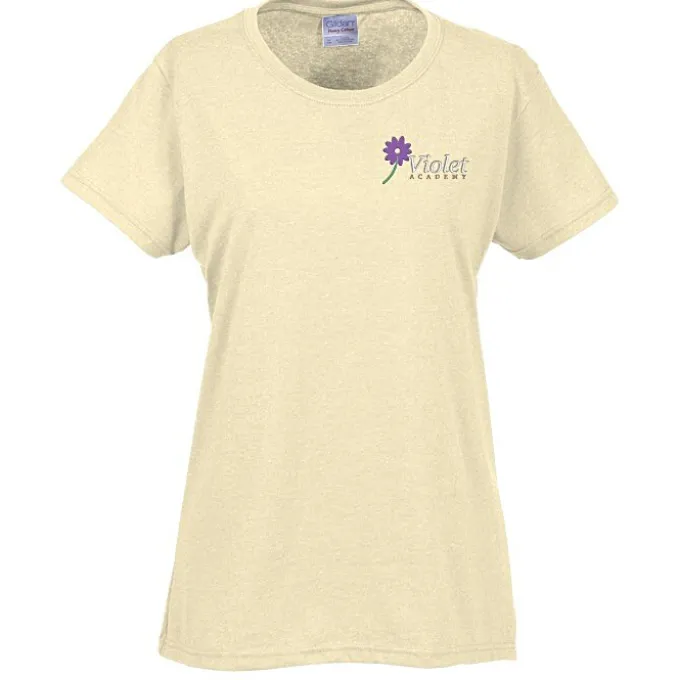 Gildan 5.3-oz Cotton T-Shirt - Ladies' - Embroidered