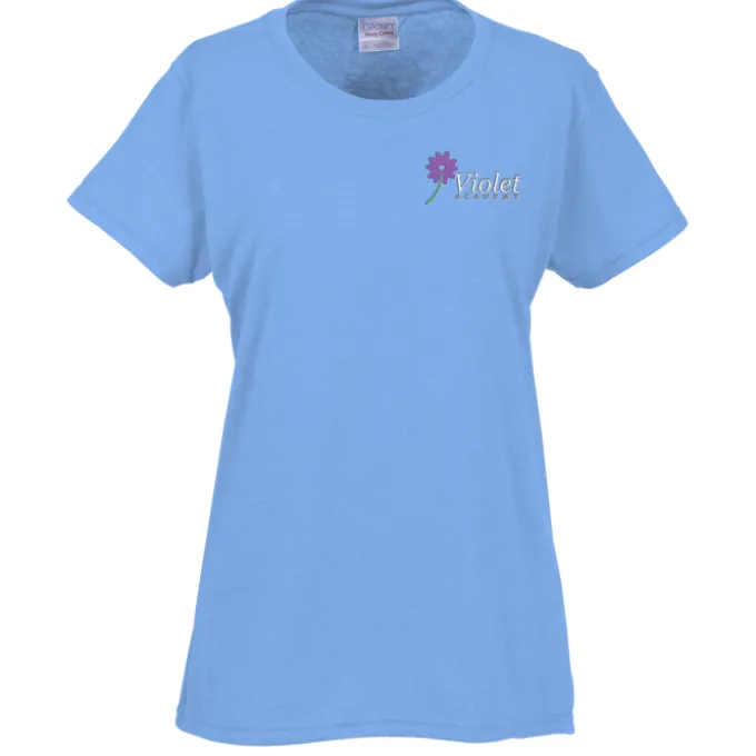 Gildan 5.3-oz Cotton T-Shirt - Ladies' - Embroidered