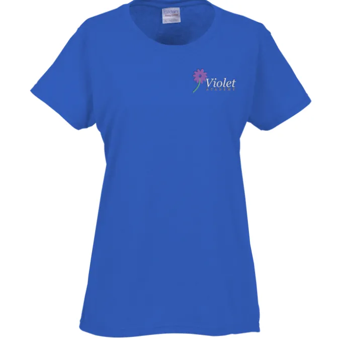 Gildan 5.3-oz Cotton T-Shirt - Ladies' - Embroidered
