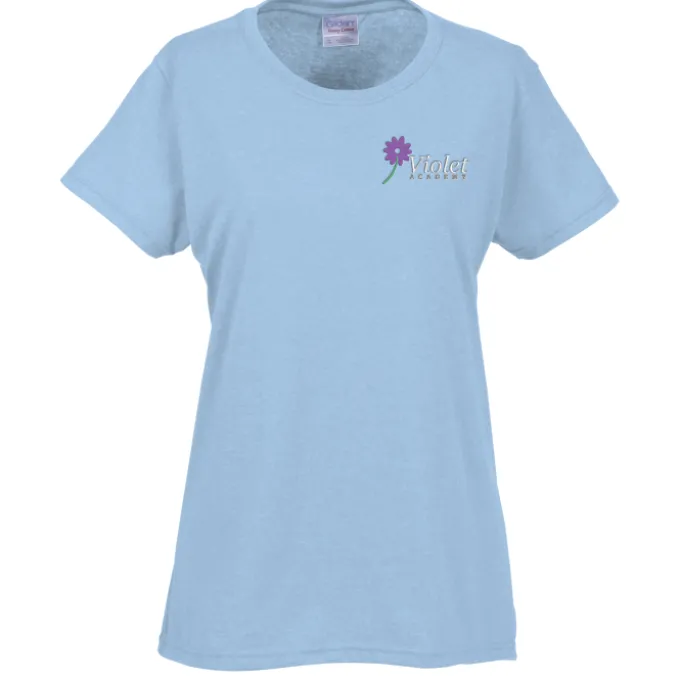 Gildan 5.3-oz Cotton T-Shirt - Ladies' - Embroidered