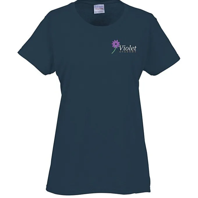 Gildan 5.3-oz Cotton T-Shirt - Ladies' - Embroidered