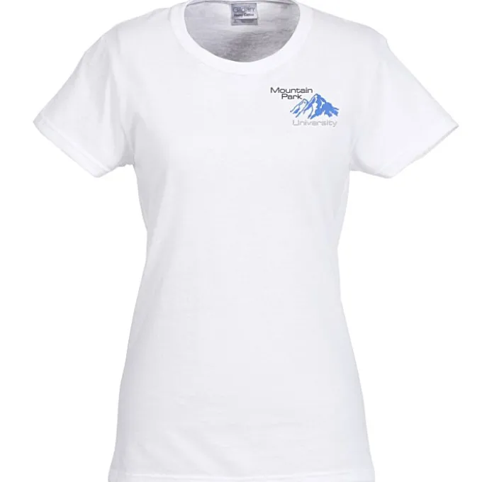 Gildan 5.3-oz Cotton T-Shirt - Ladies' - Embroidered