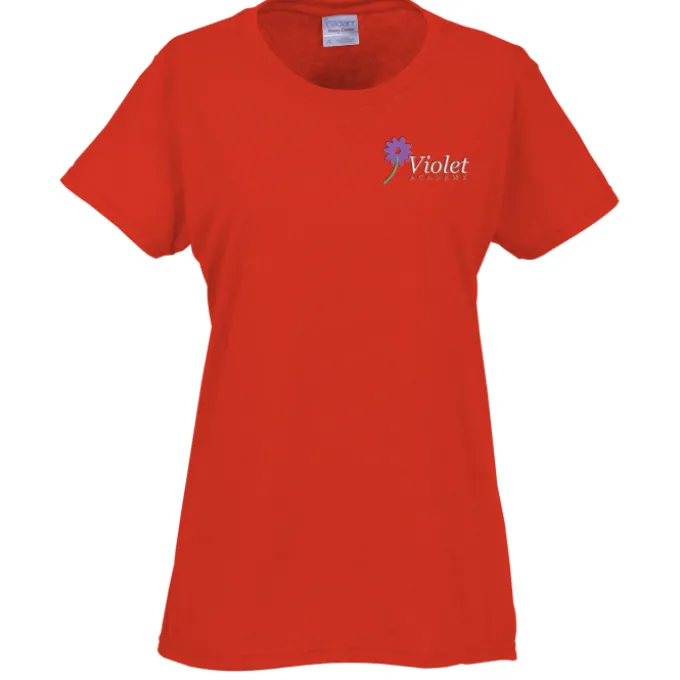 Gildan 5.3-oz Cotton T-Shirt - Ladies' - Embroidered