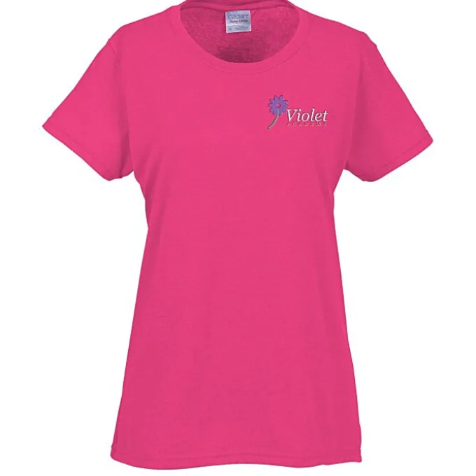 Gildan 5.3-oz Cotton T-Shirt - Ladies' - Embroidered