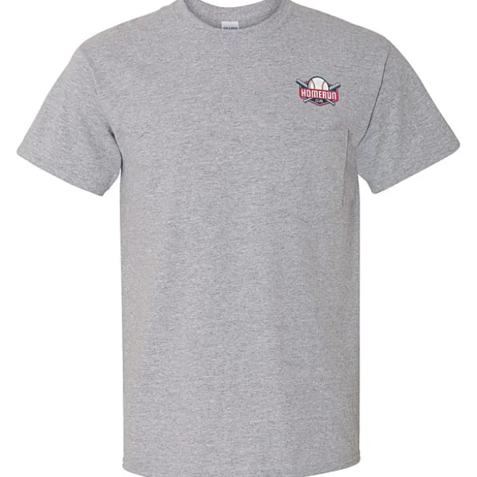 Gildan 5.3-oz Cotton T-Shirt with Pocket - Men's - Embroidered