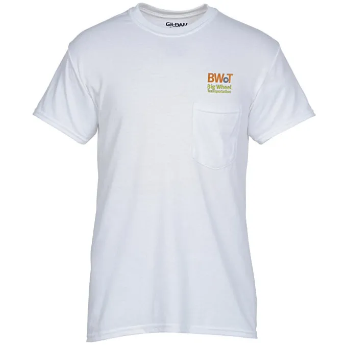 Gildan 5.5-oz DryBlend 50/50 Pocket T-Shirt - Embroidered