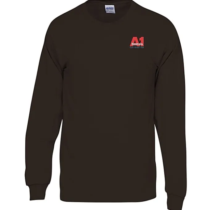Gildan 6-oz Ultra Cotton LS T-Shirt - Men's - Embroidered