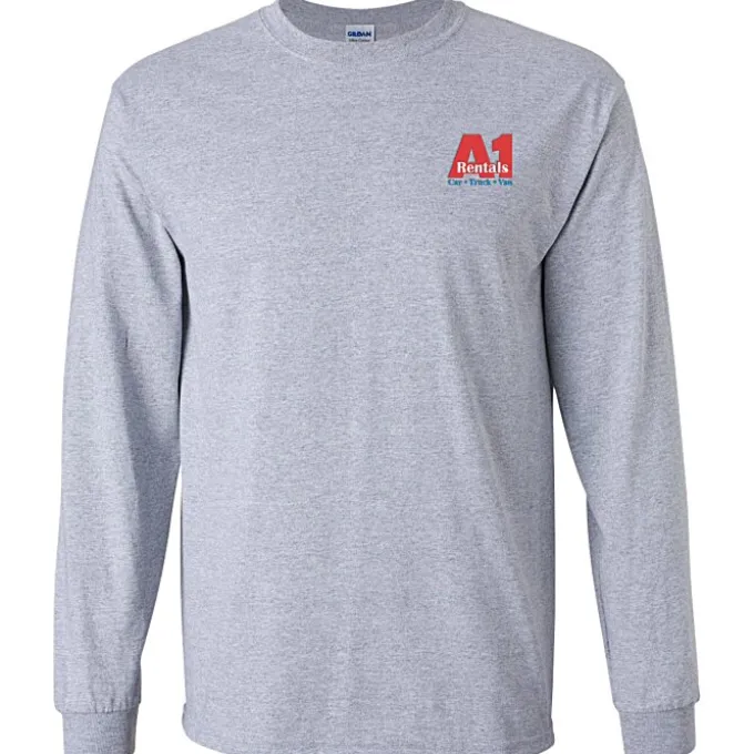 Gildan 6-oz Ultra Cotton LS T-Shirt - Men's - Embroidered