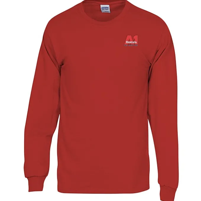Gildan 6-oz Ultra Cotton LS T-Shirt - Men's - Embroidered