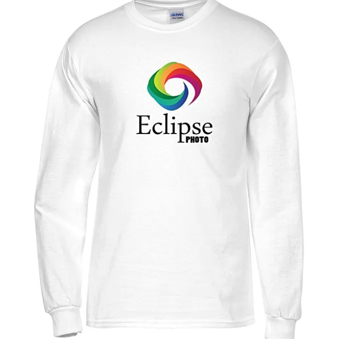 Gildan 6-oz Ultra Cotton LS T-Shirt - Men's - Full Color - White