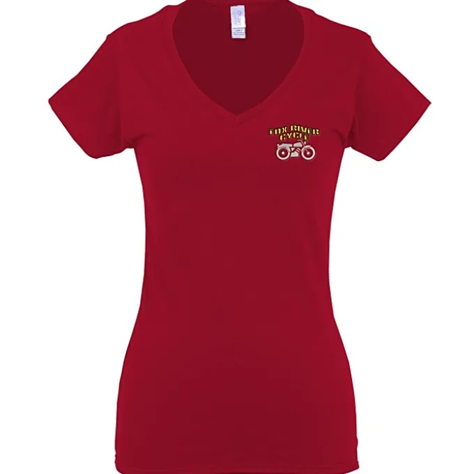 Gildan Softstyle V-Neck T-Shirt - Ladies' - Embroidered