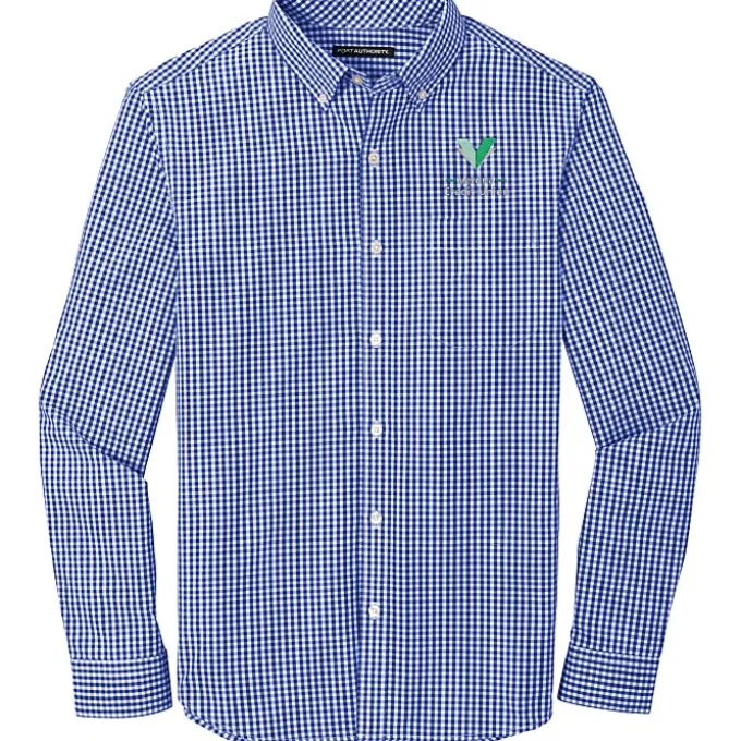 Gingham Broadcloth Easy Care Shirt - Men's