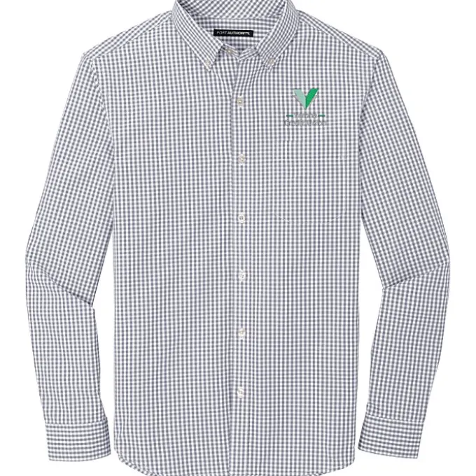 Gingham Broadcloth Easy Care Shirt - Men's