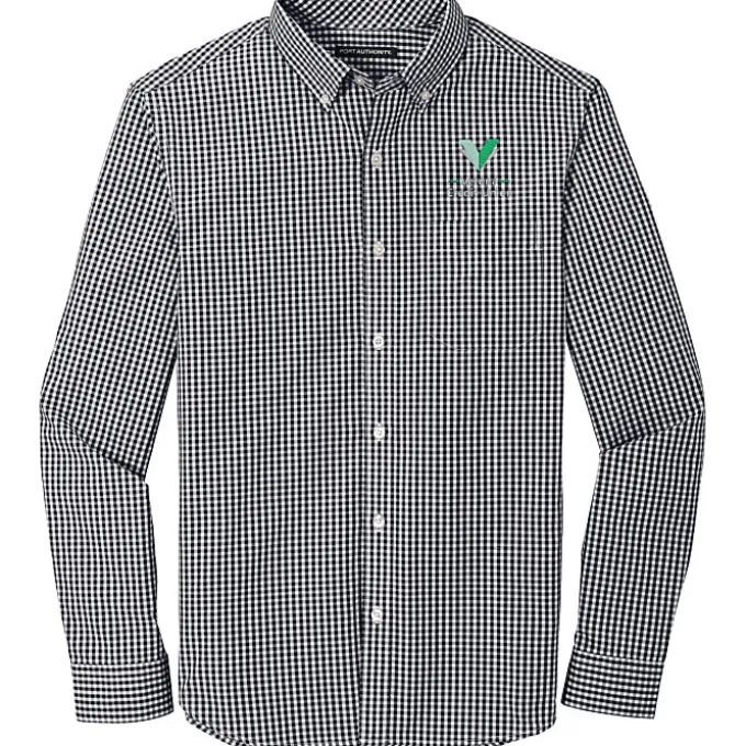 Gingham Broadcloth Easy Care Shirt - Men's