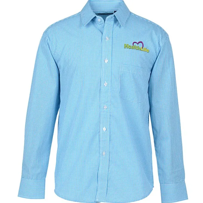 Gingham Check Wrinkle Resistant Untucked Shirt - Men's