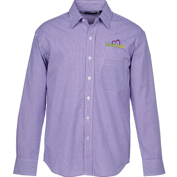 Gingham Check Wrinkle Resistant Untucked Shirt - Men's
