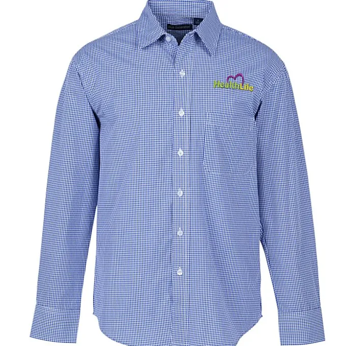 Gingham Check Wrinkle Resistant Untucked Shirt - Men's