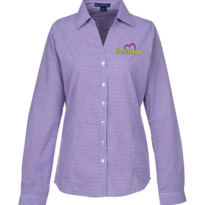 Gingham Check Wrinkle Resistant Shirt - Ladies'