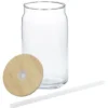 Glass Can with Straw - 17 oz