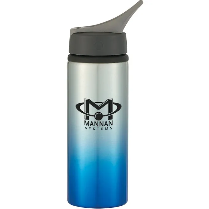 Gradient Color Aluminum Sport Bottle with Straw Lid - 24 oz
