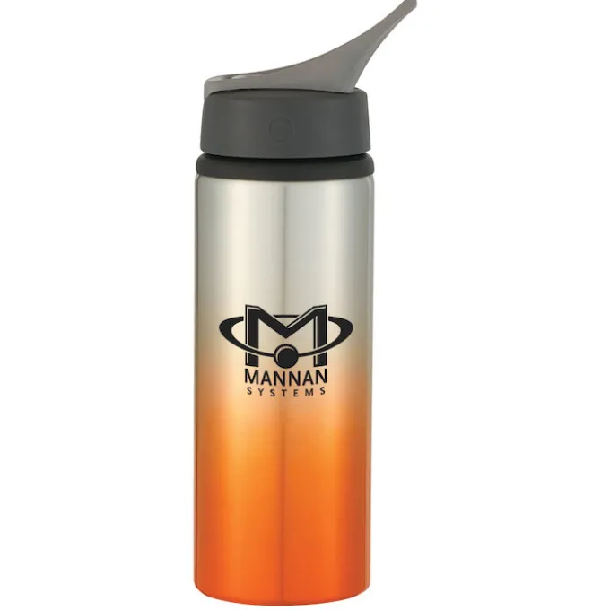 Gradient Color Aluminum Sport Bottle with Straw Lid - 24 oz