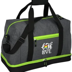 Gray Line Duffel Bag