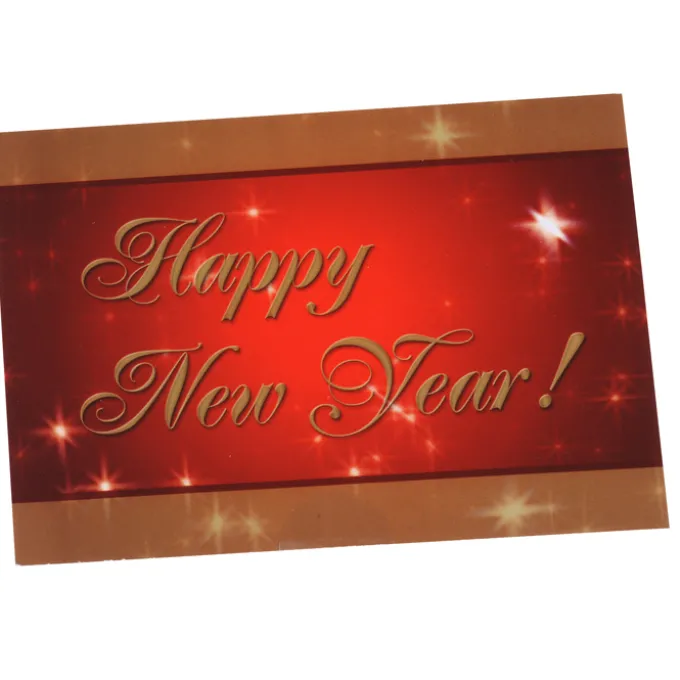 Greeting Card with Magnetic Calendar - Red & Gold New Year