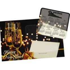 Greeting Card with Magnetic Calendar - Champagne