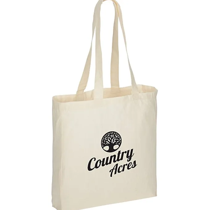 Gusseted Cotton Sheeting Tote - Natural - 24 hr