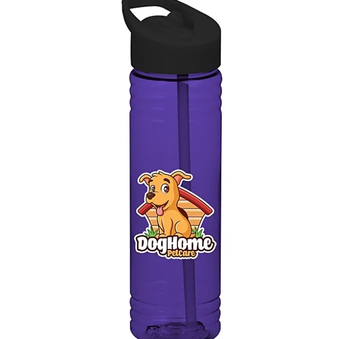 Halcyon Water Bottle with Flip Straw Lid - 24 oz - Full Color