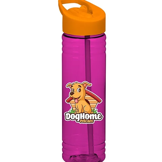 Halcyon Water Bottle with Flip Straw Lid - 24 oz - Full Color