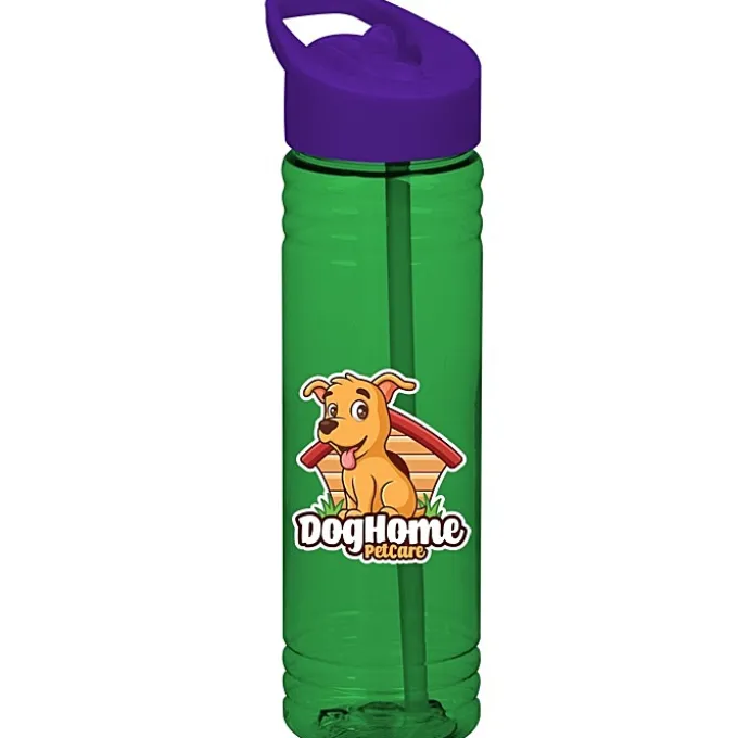 Halcyon Water Bottle with Flip Straw Lid - 24 oz - Full Color