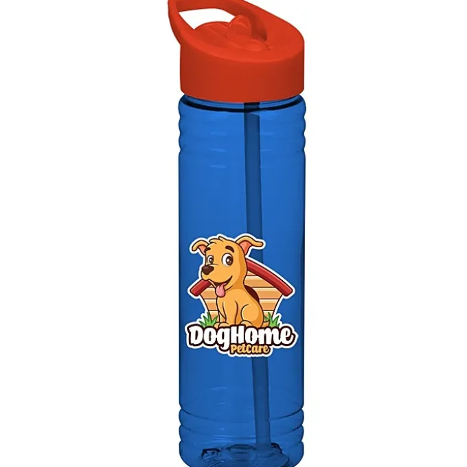 Halcyon Water Bottle with Flip Straw Lid - 24 oz - Full Color