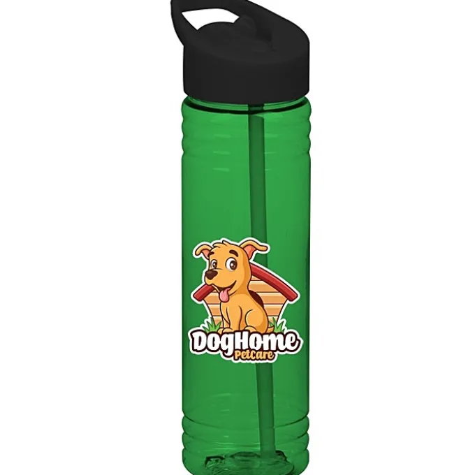 Halcyon Water Bottle with Flip Straw Lid - 24 oz - Full Color