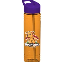 Halcyon Water Bottle with Flip Straw Lid - 24 oz - Full Color