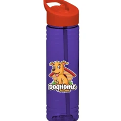 Halcyon Water Bottle with Flip Straw Lid - 24 oz - Full Color
