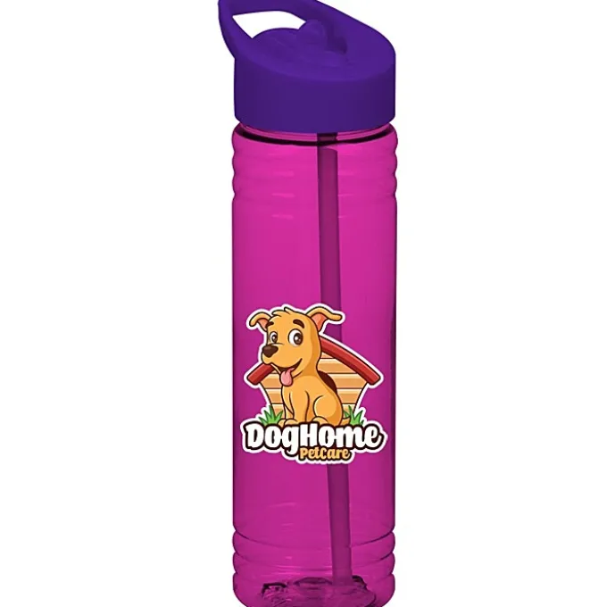Halcyon Water Bottle with Flip Straw Lid - 24 oz - Full Color