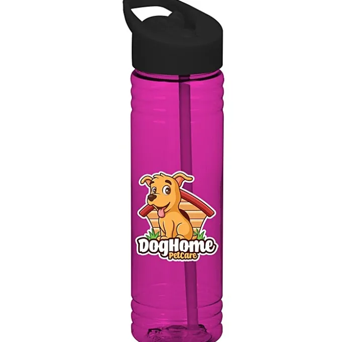 Halcyon Water Bottle with Flip Straw Lid - 24 oz - Full Color