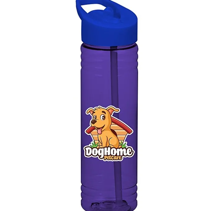 Halcyon Water Bottle with Flip Straw Lid - 24 oz - Full Color