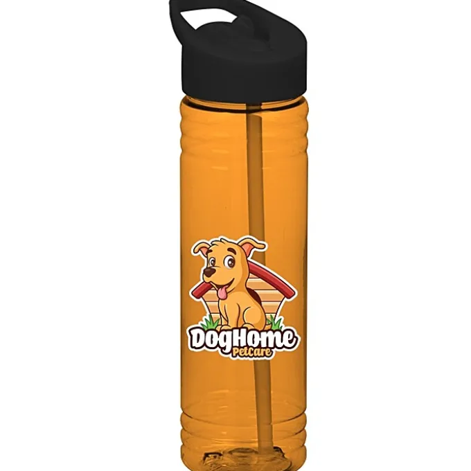 Halcyon Water Bottle with Flip Straw Lid - 24 oz - Full Color