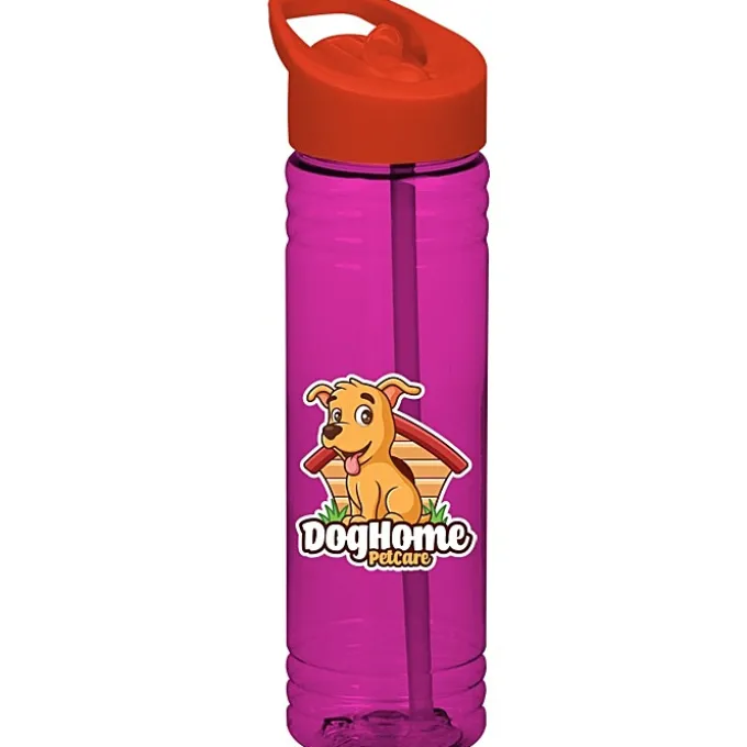 Halcyon Water Bottle with Flip Straw Lid - 24 oz - Full Color