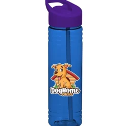 Halcyon Water Bottle with Flip Straw Lid - 24 oz - Full Color