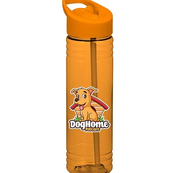 Halcyon Water Bottle with Flip Straw Lid - 24 oz - Full Color