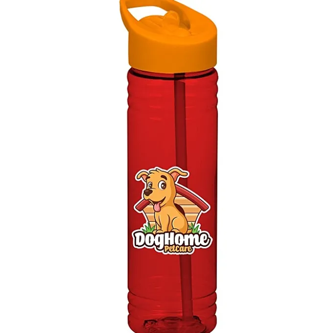 Halcyon Water Bottle with Flip Straw Lid - 24 oz - Full Color