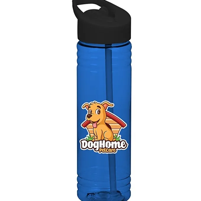 Halcyon Water Bottle with Flip Straw Lid - 24 oz - Full Color
