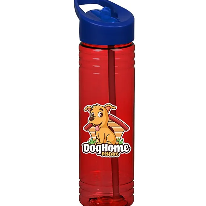 Halcyon Water Bottle with Flip Straw Lid - 24 oz - Full Color