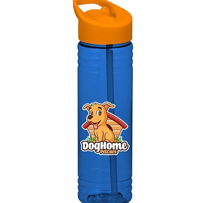Halcyon Water Bottle with Flip Straw Lid - 24 oz - Full Color