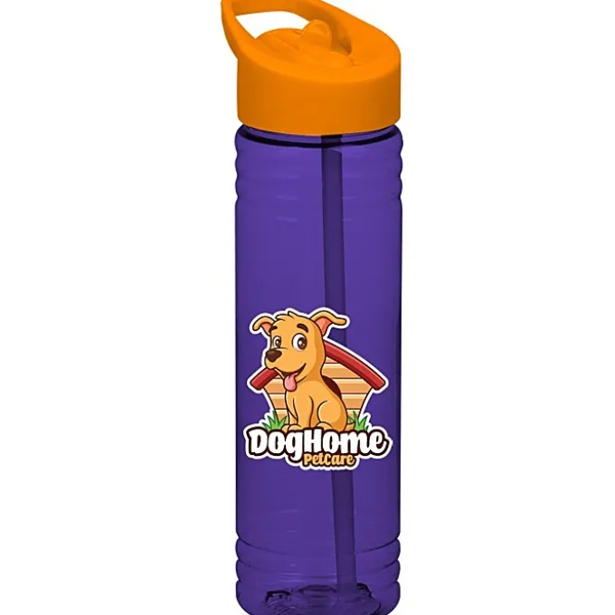 Halcyon Water Bottle with Flip Straw Lid - 24 oz - Full Color