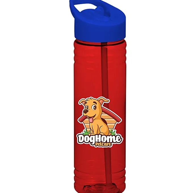 Halcyon Water Bottle with Flip Straw Lid - 24 oz - Full Color